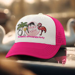 Pink Beach Bride Wedding Faux Patch Bachelorette  Trucker Hat<br><div class="desc">This design may be personalized in the area provided by changing the photo and/or text. Or it can be customized by clicking Personalize this Template and then choosing the click to customize further option and delete or change the color of the background, add text, change the text color or style,...</div>