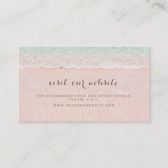 Pink beach hearts in the sand website Insert card (Front)