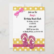 Pink Beach Party Invitations