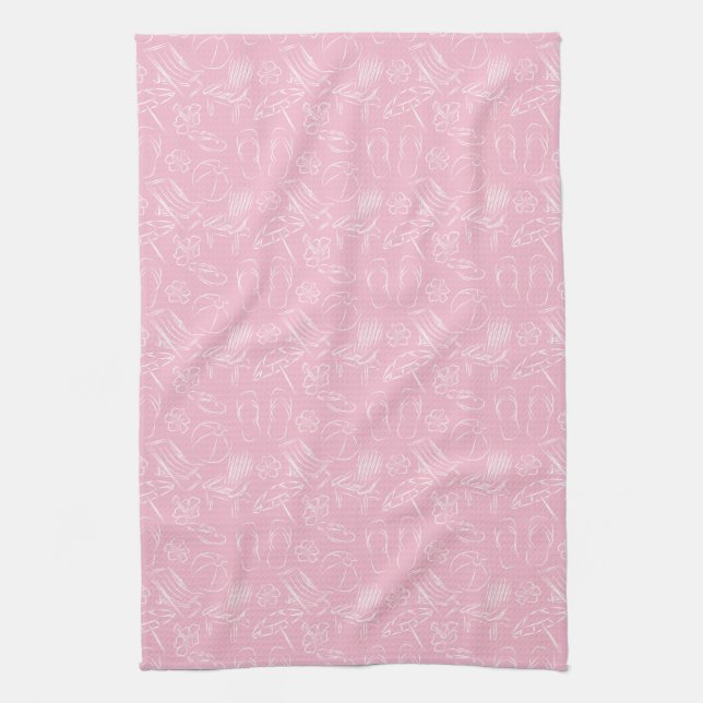 Pink Beach Pattern Towel (Vertical)