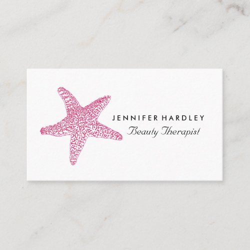 Pink Beach Starfish Beautician Beauty Salon Business Card