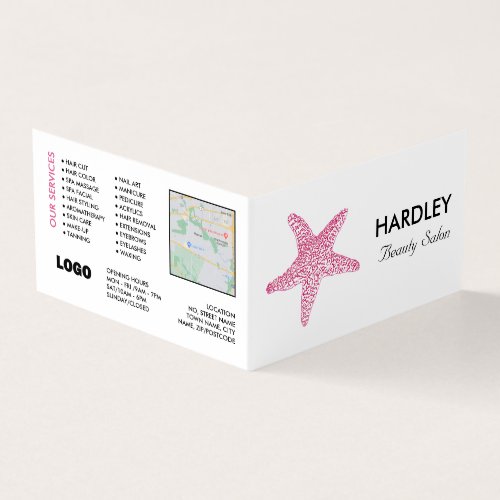 Pink Beach Starfish Beautician Loyalty Card Business Card