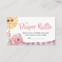 Pink Beach Summer Baby Shower Diaper Raffle