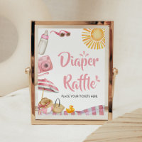 Pink Beach Summer Baby Shower Diaper Raffle