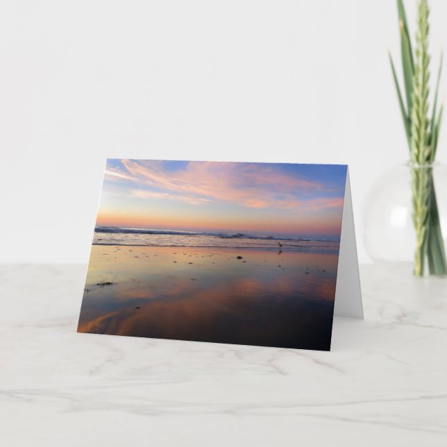 Pink Beach Sunrise Greeting Card (Front)
