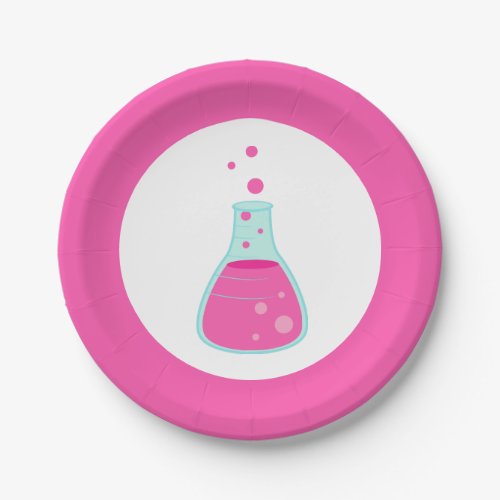 Pink Beaker Science Party Paper Plates