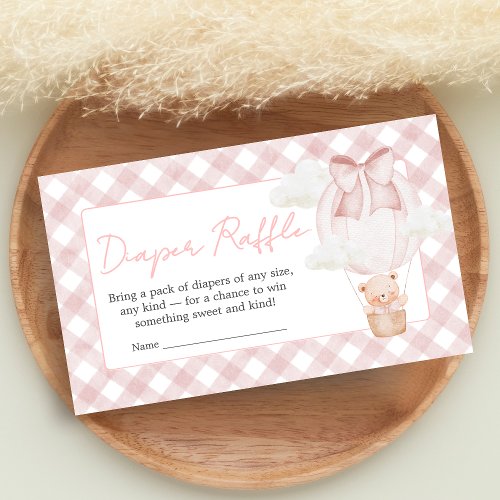 Pink Bear Bearly Wait Baby Shower Diaper Raffle