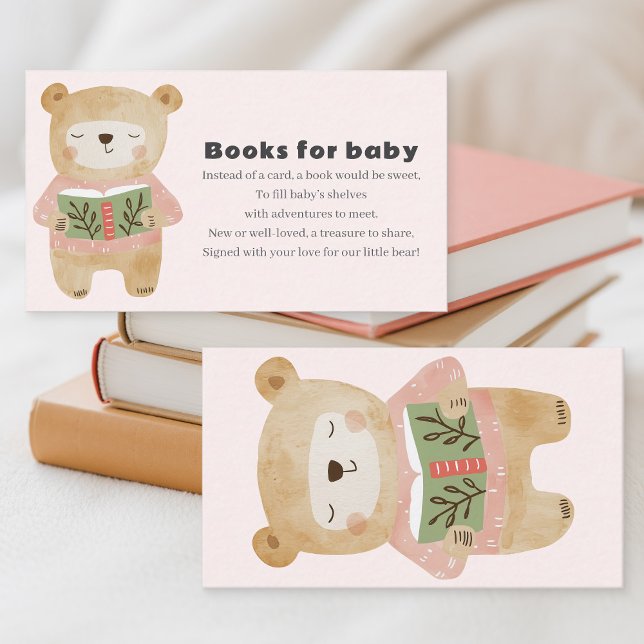 Pink Bear Books for baby Request Enclosure Card (Pink Bear Books for baby Request Enclosure Card.)