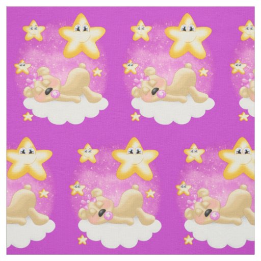 Pink Bear Fabric