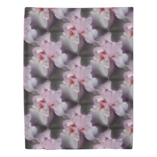 Pink Bearded Iris Flower Nature Pattern Duvet Cover