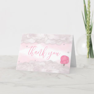 Pink Bearly Wait Baby Shower Letterpress Thank You Card