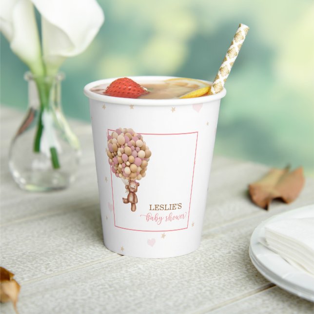 Pink Bearly Wait Baby Shower Paper Cup - Custom (Insitu)