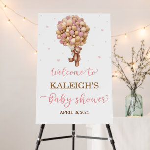Pink Bearly Wait Baby Shower Welcome Sign