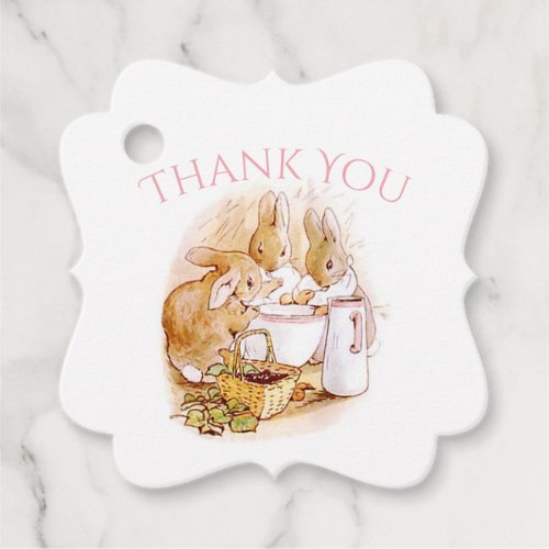 Pink Beatrix Potter Bunny Rabbit Baby Shower Favor Tags