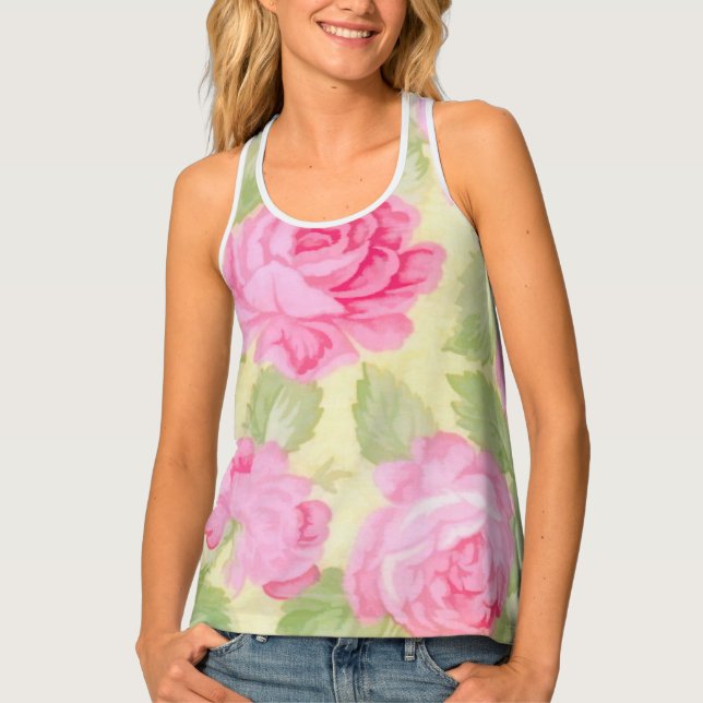 Pink Beauties All-Over Print Racerback Tank Top (Front)