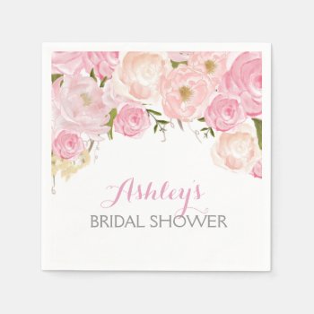 Pink Beautiful Floral Napkins by MakinMemoriesonPaper at Zazzle