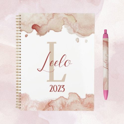 Pink Beautiful Watercolor Personalized Daily Planner