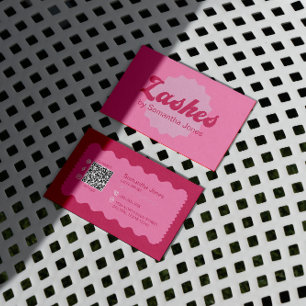 Pink Beauty Lashes QR Code Business Card