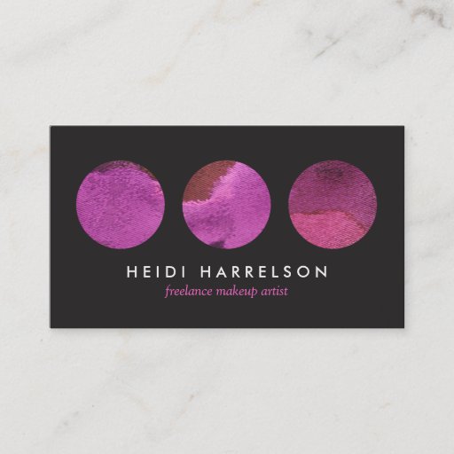 Customizable Pink Beauty Palette for Freelance Makeup Artist Business Cards