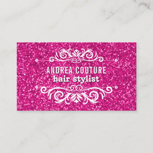 Pink Beauty Salon Appointment | Hair Stylist Card (Front)