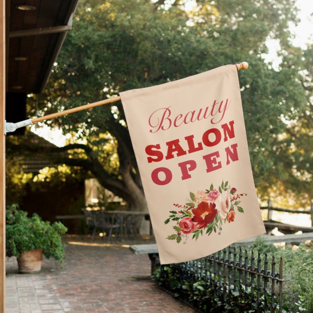 Pink Beauty Salon Hair Salon Nails Open Sign (In SItu)