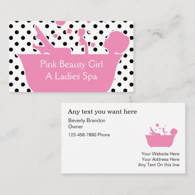 Pink Beauty Spa Business Cards (Front/Back)