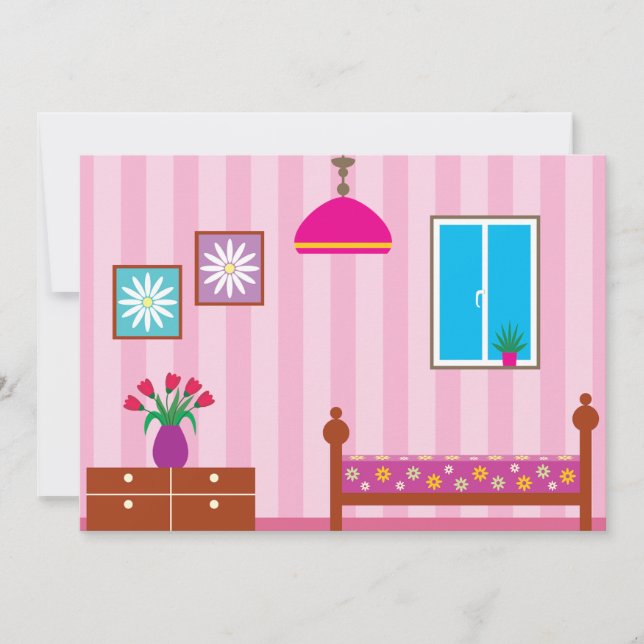 Pink Bedroom Invitations (Front)
