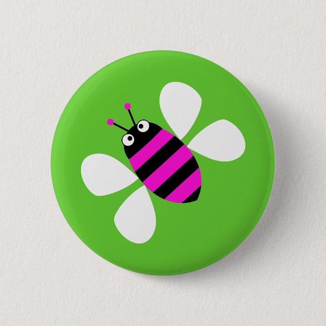 Pink Bee Button (Front)