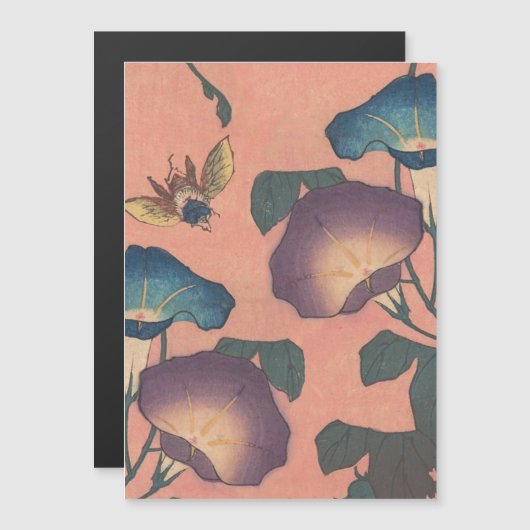 Pink Bee Flower Classic Hokusai Art (Front/Back)