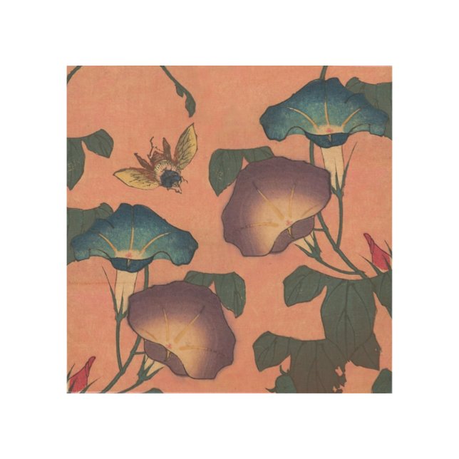 Pink Bee Flower Classic Hokusai Art (Front)