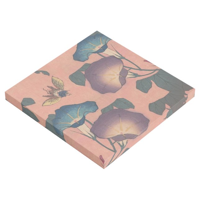 Pink Bee Flower Classic Hokusai Art (3/4)