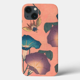 Pink Bee Flower Classic Hokusai Art iPhone 13 Case
