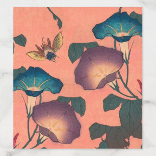 Pink Bee Flower Classic Hokusai Art Envelope Liner