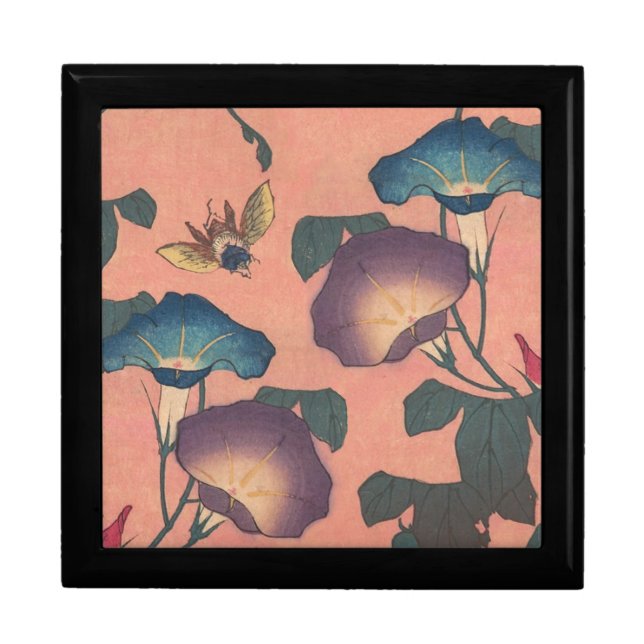 Pink Bee Flower Classic Hokusai Art Gift Box (Front)