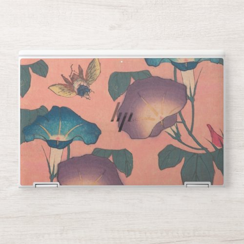 Pink Bee Flower Classic Hokusai Art HP Laptop Skin