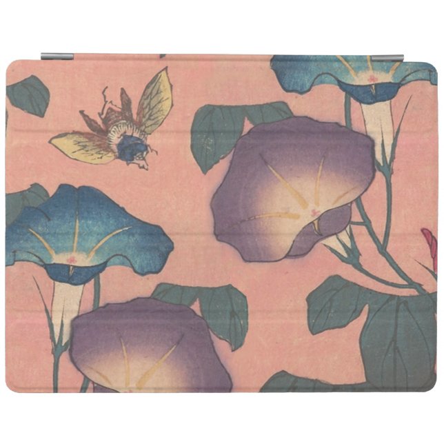 Pink Bee Flower Classic Hokusai Art iPad Smart Cover (Horizontal)
