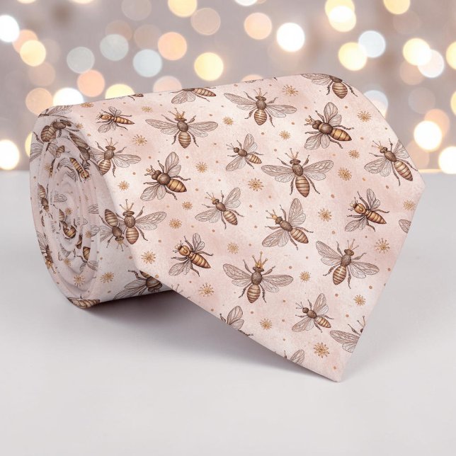 Pink Bee Pattern Custom Necktie (Creator Uploaded)
