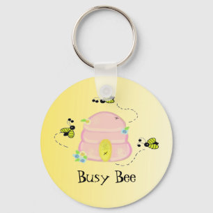Pink Beehive - Busy Bee Keychain