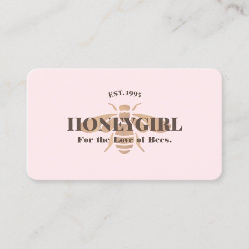 Pink Beekeeper Honey Bee Logo  Business Business Card