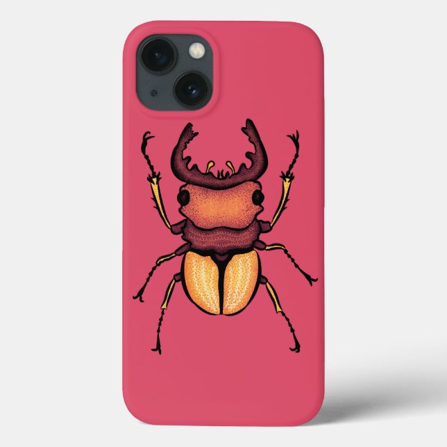 Pink Beetle Insect Lover Art Case-Mate iPhone Case (Back)