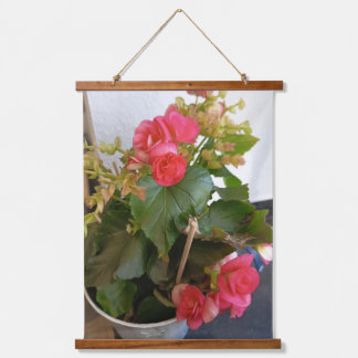 Pink Begonia Flowers Garden Wall Tapestry