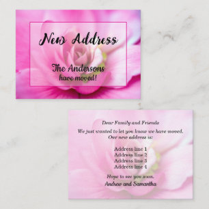 Pink Begonia New Address Announcement