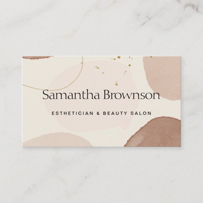 Pink Beige Blush Geometric Stone Business Card