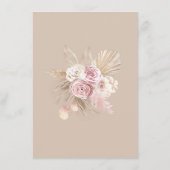 Pink Beige Boho Pampas Floral Books for Baby Girl Enclosure Card (Back)