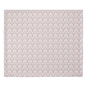 Pink beige geometric pattern duvet cover