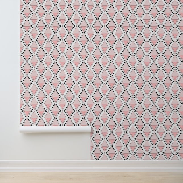 Pink beige geometric pattern wallpaper  (Application)