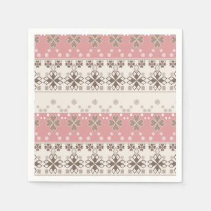 Pink beige ornament bath towel set napkins