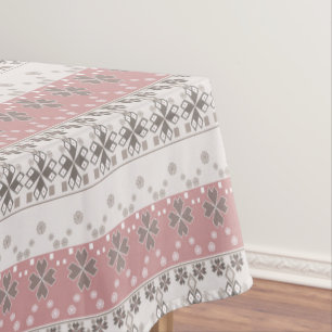 Pink beige ornament tablecloth