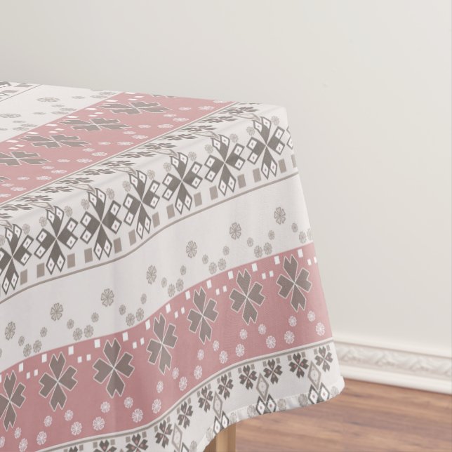 Pink beige ornament tablecloth (In Situ)