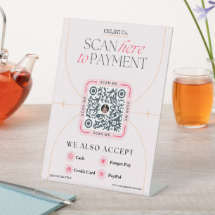 Pink & Beige QR Code Signs - Feminine Payment